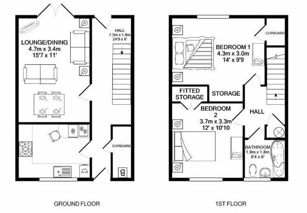 Floorplan for Bickerton Terrace, Whitburn, EH47